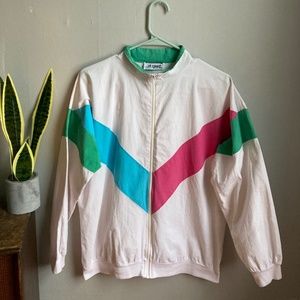 Vintage 80's Color Block Windbreaker Pink blue